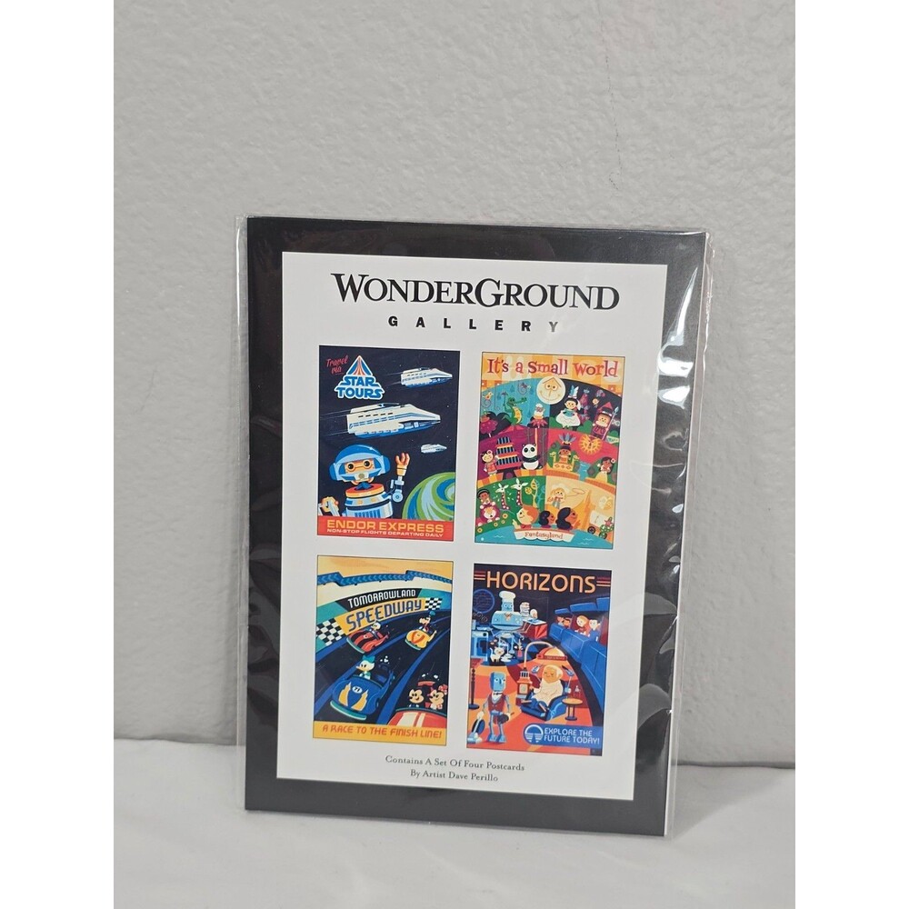 2021 Disney Dave Perillo Postcard Set Small World Horizons Star Tour Speedway